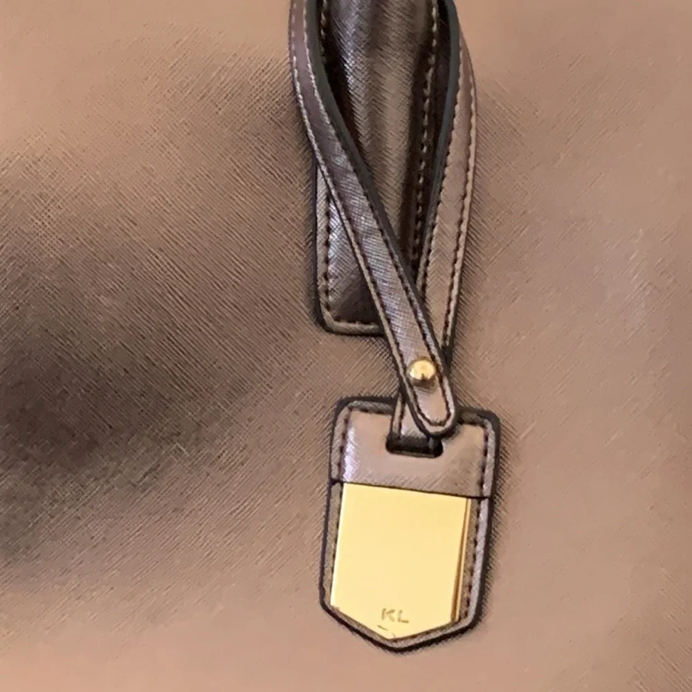 KATE LANDRY METALLIC BRONZE TOTE SATCHEL STATEMENT BAG - Picture 5 of 11